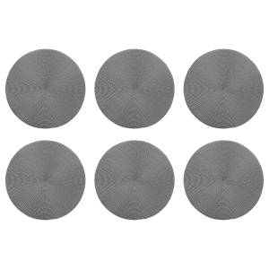 home24 Tischset AMBIENTE 6er-Set 38 x 0 x 38cm Grau/Dunkelgrau von home24