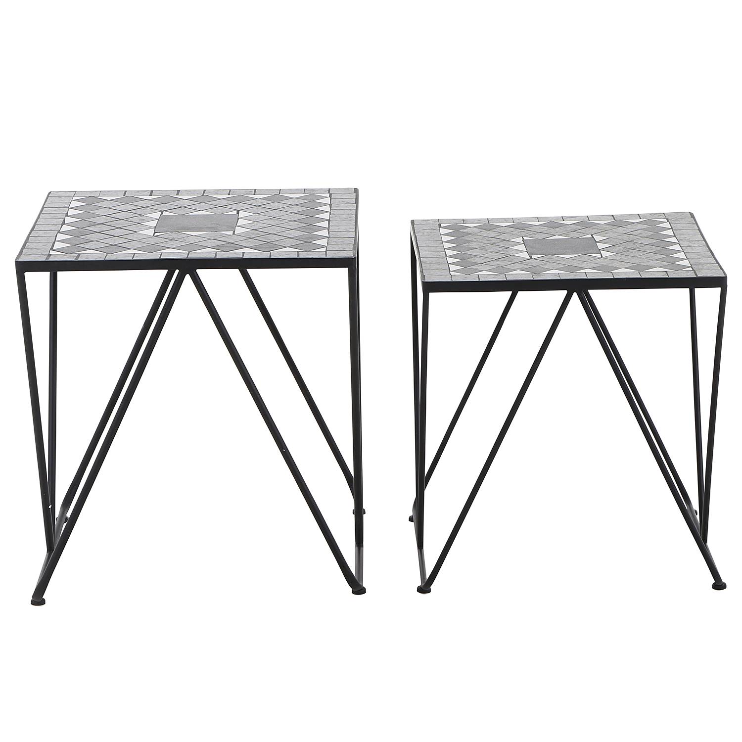 home24 Tischset Como Typ B 2er-Set Material: Metall, Stein Metallart: Stahl Oberfläche Metall: Pulverbeschichtet Steinart: Mosaik 51 x 56 x 51cm home24 Tischset Como Typ B 2er-Set Material: Metall, Stein Metallart: Stahl Oberfläche Metall: Pulverbeschichtet Steinart: Mosaik 51 x 56 x 51cm von home24