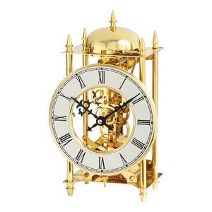 home24 Tischuhr Abade Messinggehäuse 14 x 25 x 11cm Gold/Gold von home24