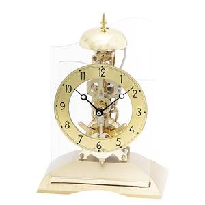 home24 Tischuhr Dernberg Messing, poliert MDF Mitteldichte Holzfaserplatte , lackiert 18 x 25 x 11cm Gold/Gold von home24