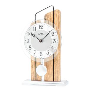 home24 Tischuhr Edenbach MDF Mitteldichte Holzfaserplatte , lackiert 14 x 25 x 6cm Braun/Wildeiche/Schwarz von home24