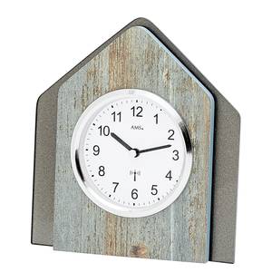 home24 Tischuhr Kronberg MDF Mitteldichte Holzfaserplatte , beschichtet 17 x 19 x 5cm Multicolor/Anthrazit/Türkis von home24