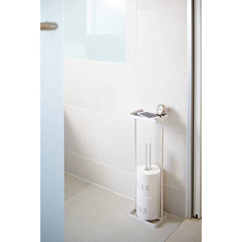 home24 Toilettenpapierhalter Stahl, pulverbeschichtet Weiß/Weiß 16 x 52 x 12cm von home24