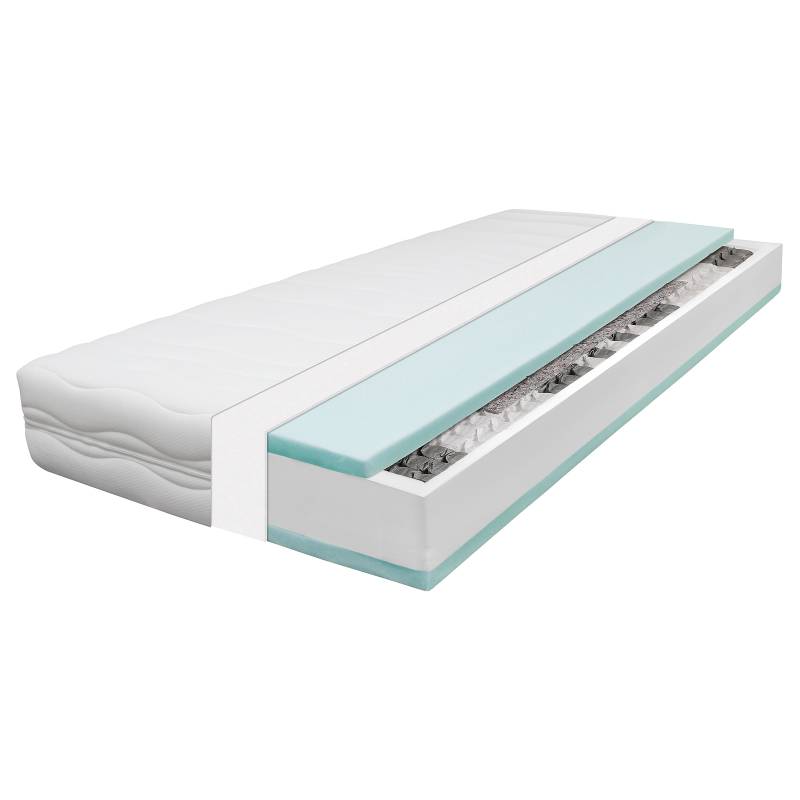 home24 Tonnentaschenfederkernmatratze Onyx 80 x 200cm H3 Polyester Weiß von home24