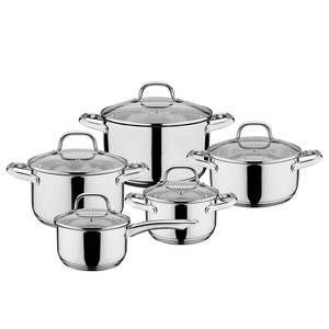 home24 Topfset Trentino 10-teilig 52 x 28 x 21cm Silber von home24