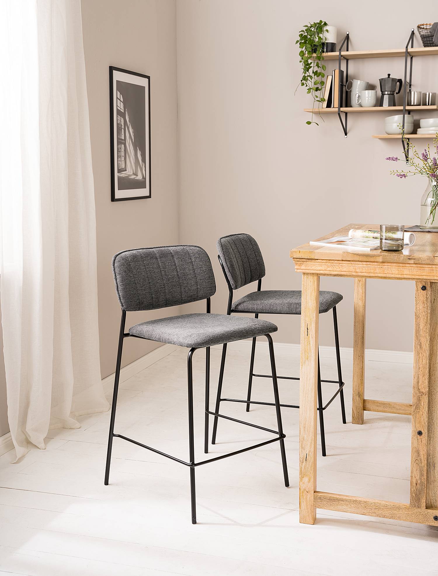 home24 Tresenstuhl Mun 2er-Set 46 x 90 x 55cm Dunkelgrau home24 Tresenstuhl Mun 2er-Set 46 x 90 x 55cm Dunkelgrau von home24