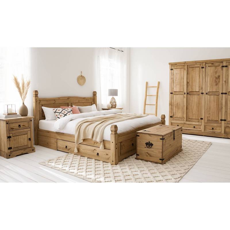 home24 Truhe 91 x 47 x 50cm Braun/Beige/Kiefer Natur von home24