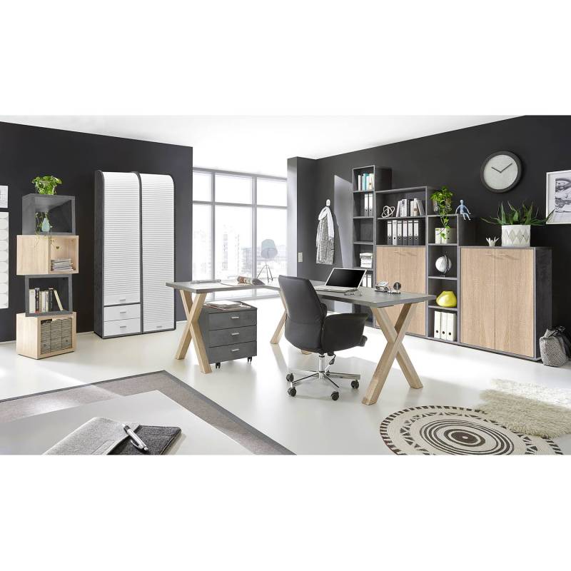 home24 Türfront Leeton 2er-Set 77 x 104 x 2cm Braun/Eiche Sanremo Hell Dekor Spanplatte, foliert von home24