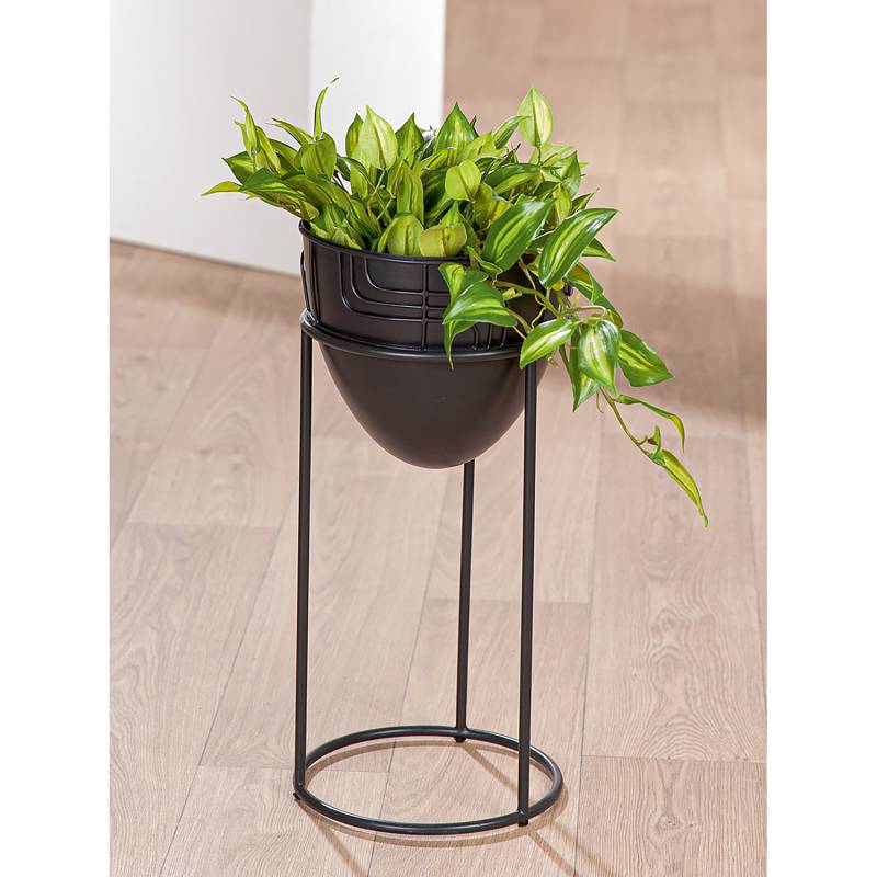 home24 Übertopf Labyrinth 50cm Schwarz von home24