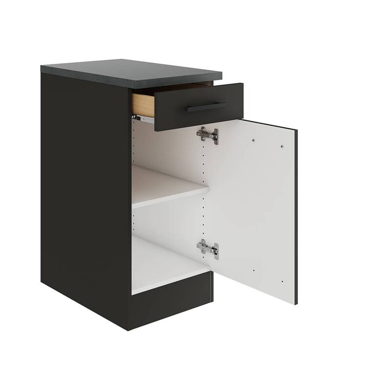 home24 Unterschrank 40cm Grau/Matt Anthrazit von home24