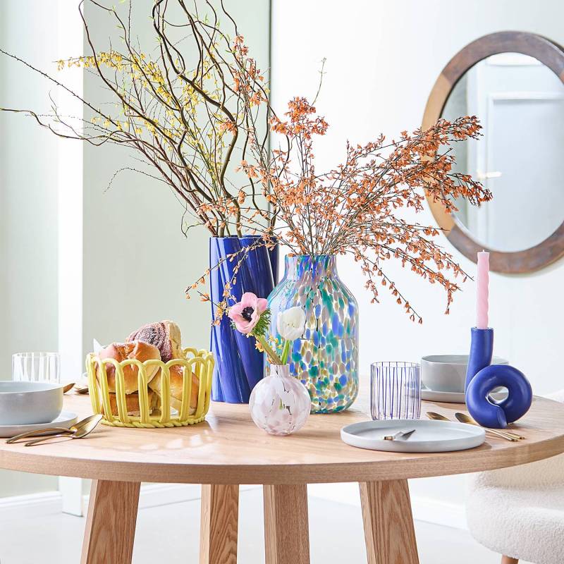 home24 Vase 2er-Set 12 x 30 x 13cm Blau/Blau von home24