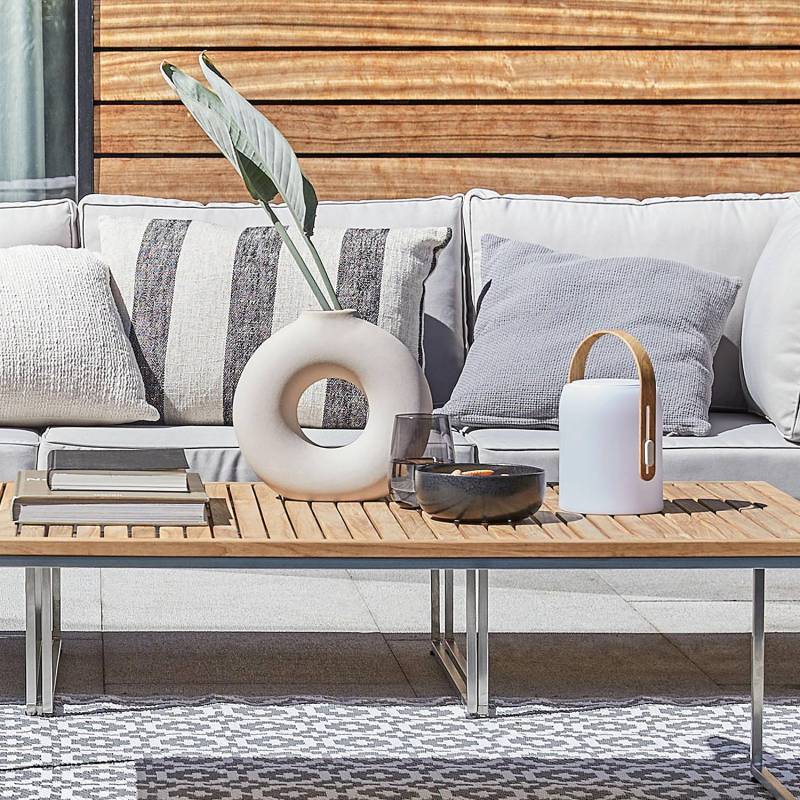 home24 Vase 2er-Set 25 x 26 x 7cm Beige von home24