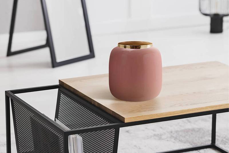 home24 Vase Art Deco Typ E 20cm Multicolor/Pink von home24