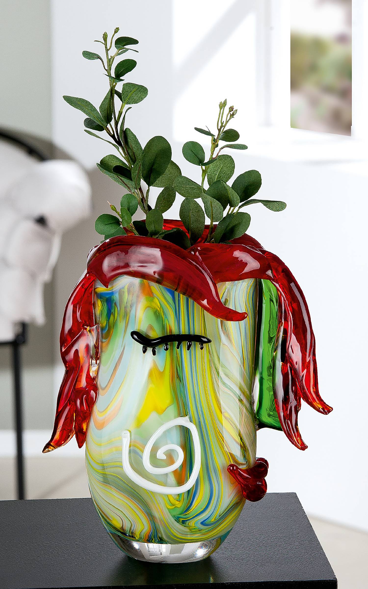 home24 Vase Curly 28 x 31 x 12cm Multicolor von home24