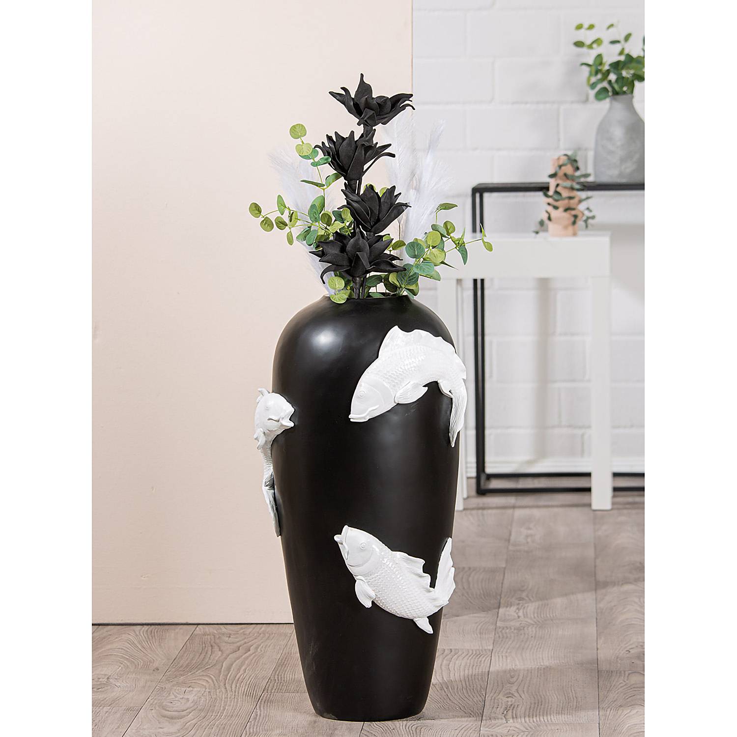home24 Vase Koi Ø 35cm Schwarz/Schwarz home24 Vase Koi Ø 35cm Schwarz/Schwarz von home24