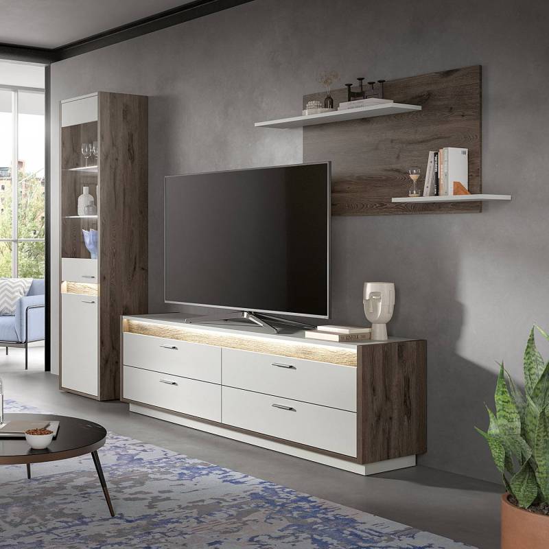 home24 Vitrine Typ A 51 x 197 x 37cm Holz von home24