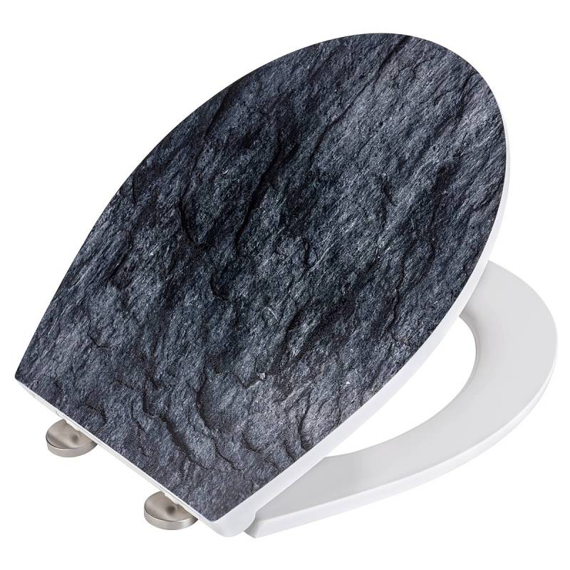 home24 WC-Sitz Slate WC-Sitz: Duroplast Befestigung: Edelstahl rostfrei Multicolor 38 x 45cm von home24