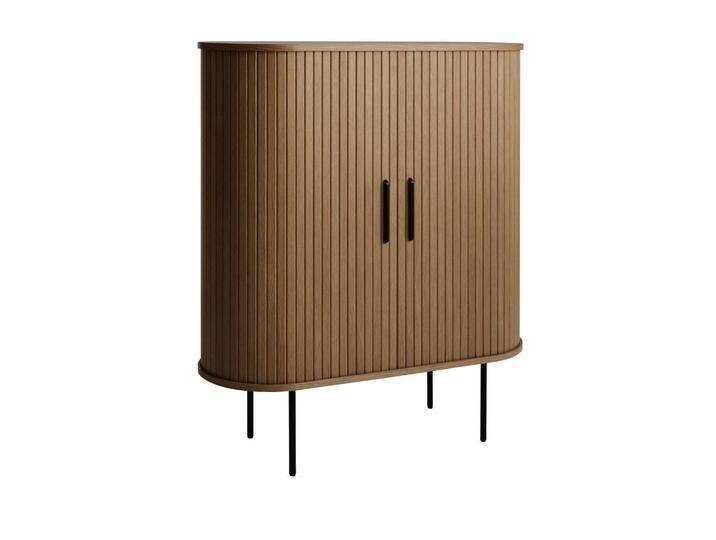 home24 WEINSCHRANK, Eiche dunkel, Metall, Eiche, furniert, 100x118x40 cm, Gläserhalter, Küchen, Küchenmöbel, Küchenregale von home24