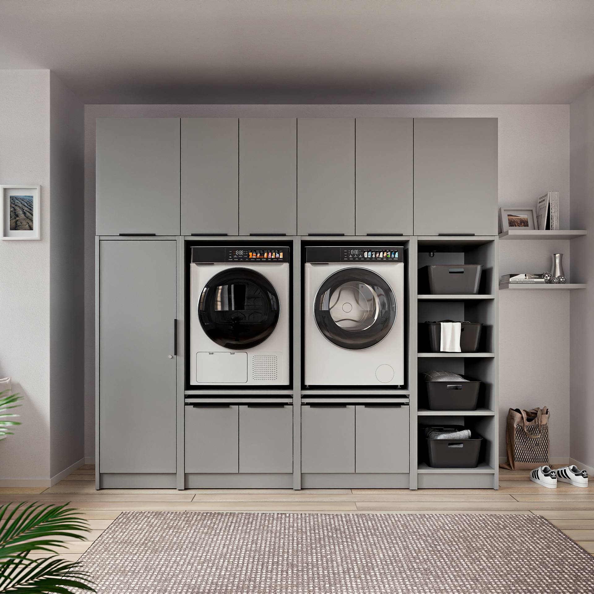 home24 Wäscheregal SOCOMA 50 x 150 x 68cm Grau/Matt Grau home24 Wäscheregal SOCOMA 50 x 150 x 68cm Grau/Matt Grau von home24