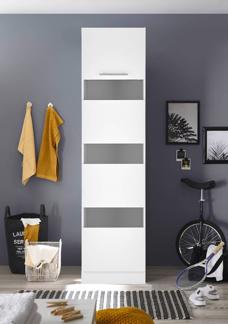 home24 Wäscheschrank Clara 50 x 200 x 68cm Weiß von home24