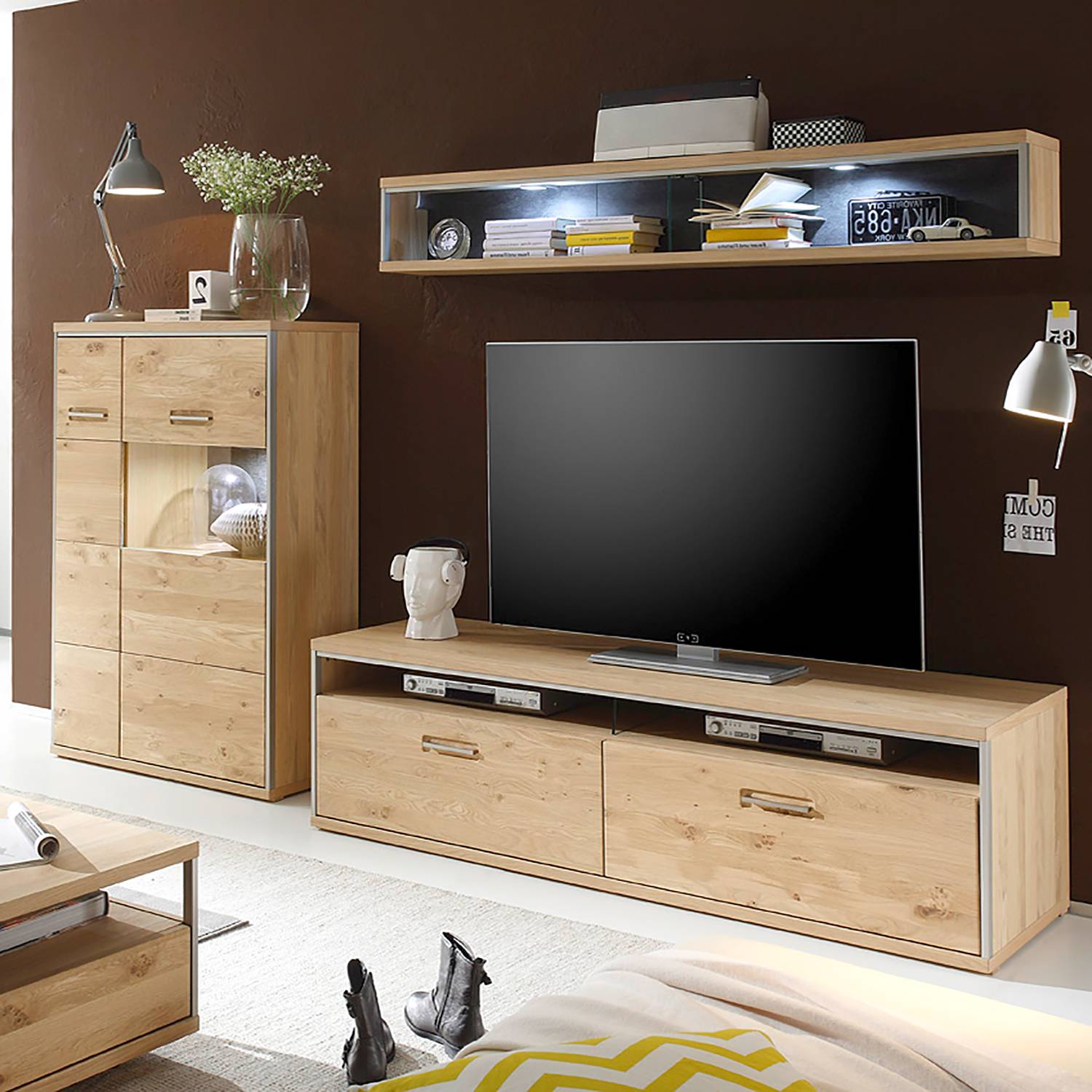 home24 Wandboard Korpus außen: Spanplatte, furniert Korpus innen: Spanplatte foliert Rückwand: Spanplatte, geölt Braun/Grau/Beige 184cm home24 Wandboard Korpus außen: Spanplatte, furniert Korpus innen: Spanplatte foliert Rückwand: Spanplatte, geölt Braun/Grau/Beige 184cm von home24