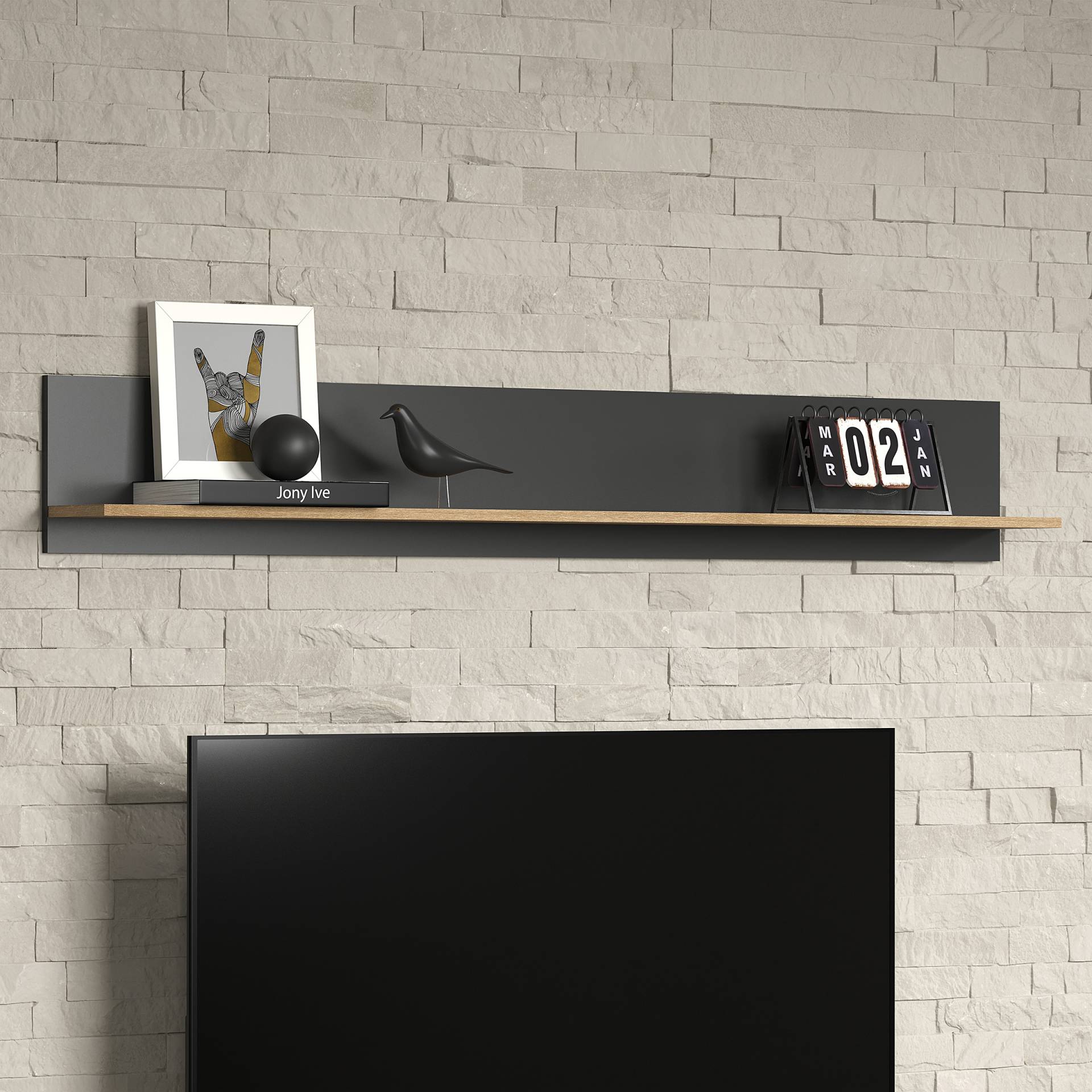 home24 Wandboard Spanplatte, beschichtet Braun/Grau 167cm home24 Wandboard Spanplatte, beschichtet Braun/Grau 167cm von home24