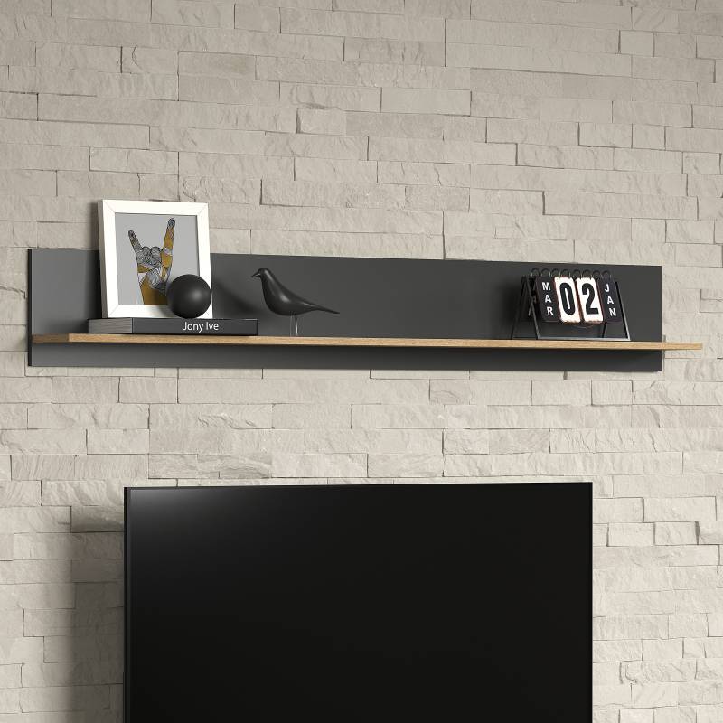 home24 Wandboard Spanplatte, beschichtet Braun/Grau 167cm von home24