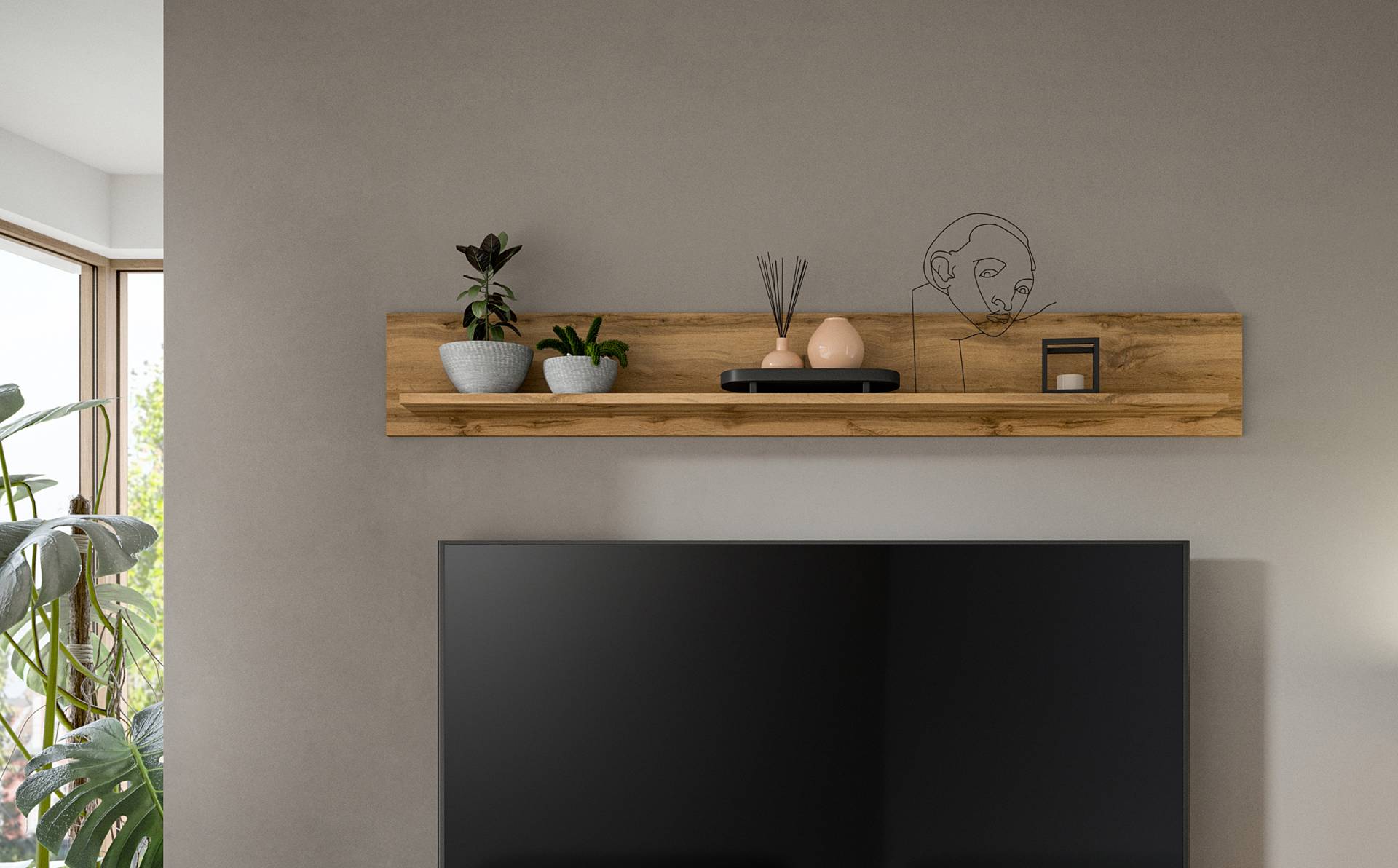 home24 Wandboard Spanplatte, beschichtet Braun/Weiß/Weiß/Eiche Wotan Dekor 140 x 20 x 15cm home24 Wandboard Spanplatte, beschichtet Braun/Weiß/Weiß/Eiche Wotan Dekor 140 x 20 x 15cm von home24