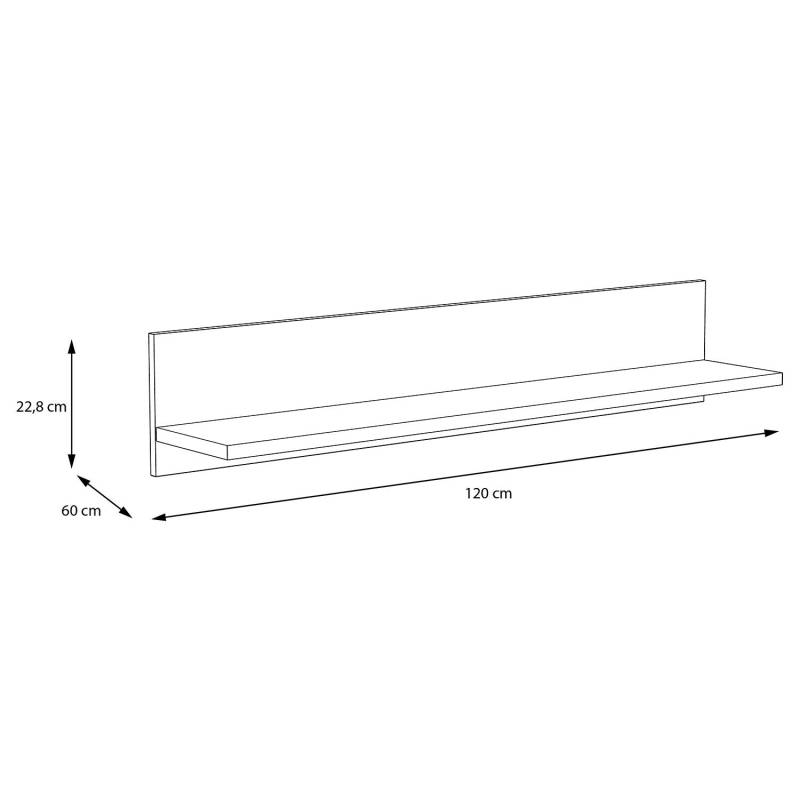home24 Wandboard Spanplatte, beschichtet Braun 120 x 23 x 22cm von home24