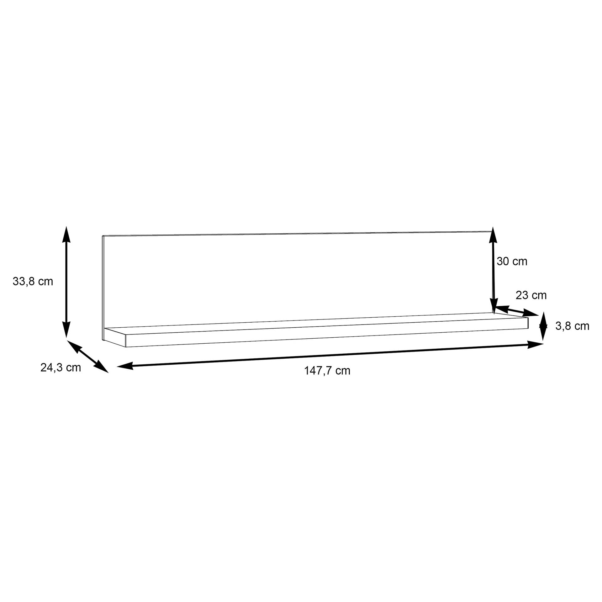 home24 Wandboard Spanplatte, foliert Braun 148 x 34 x 26cm home24 Wandboard Spanplatte, foliert Braun 148 x 34 x 26cm von home24