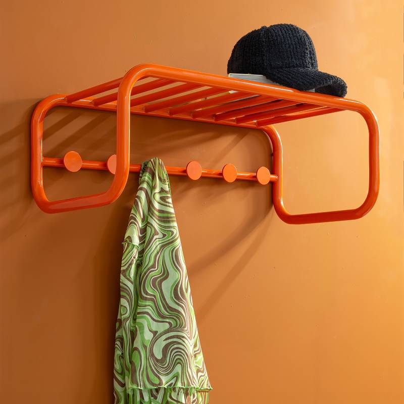 home24 Wandgarderobe 72 x 25 x 35cm Orange/Orange von home24