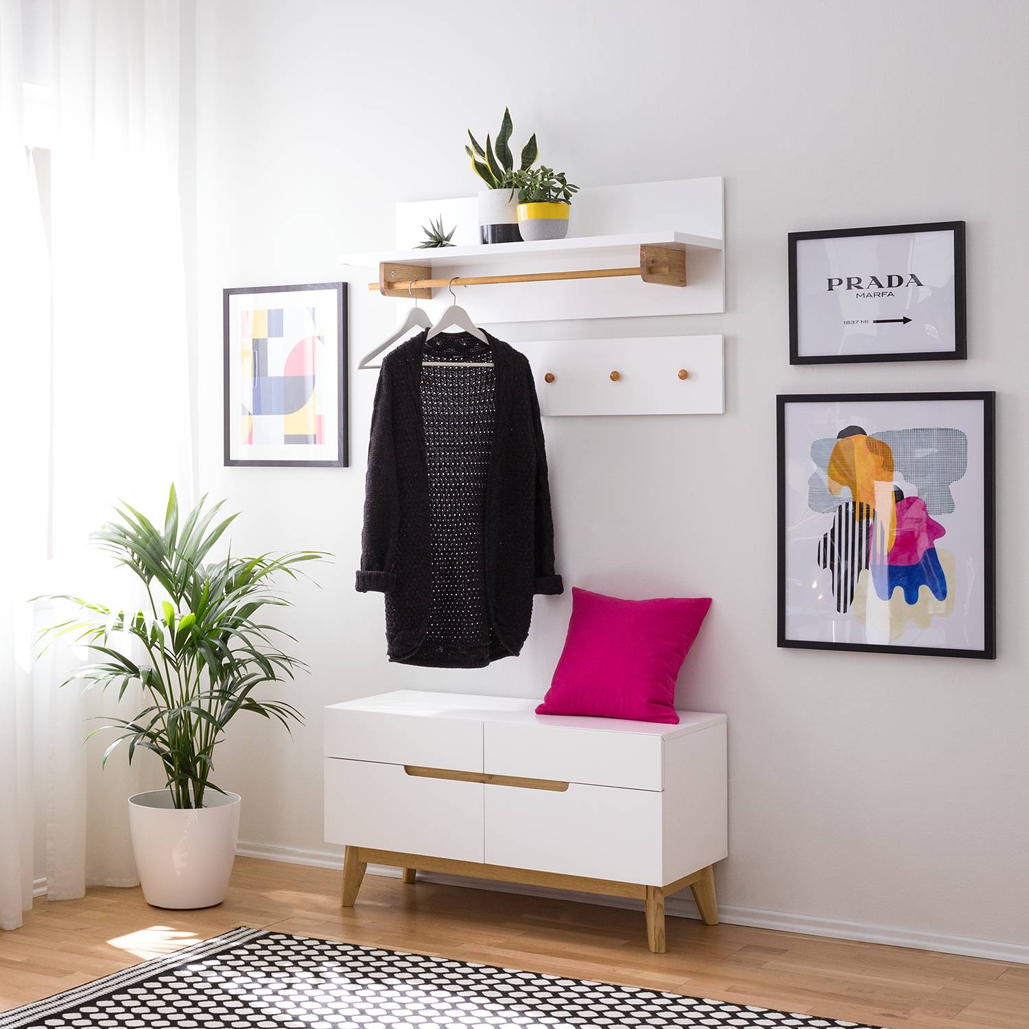 home24 Wandgarderobe 97 x 35 x 32cm Weiß home24 Wandgarderobe 97 x 35 x 32cm Weiß von home24