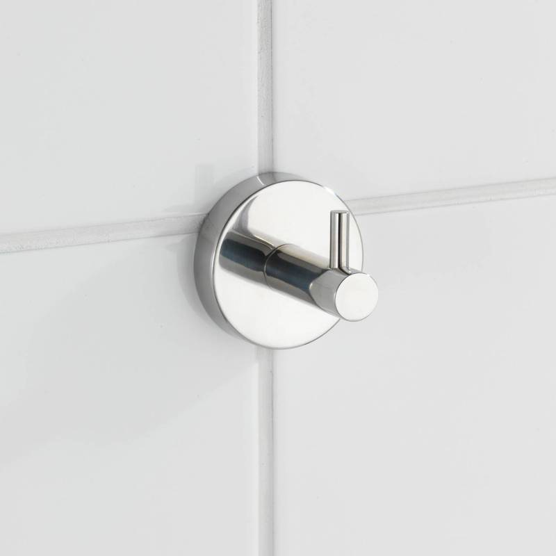 home24 Wandhaken Uno Bosio 2er-Set Edelstahl rostfrei Silber/Silber Ø 6cm 2er Set von home24