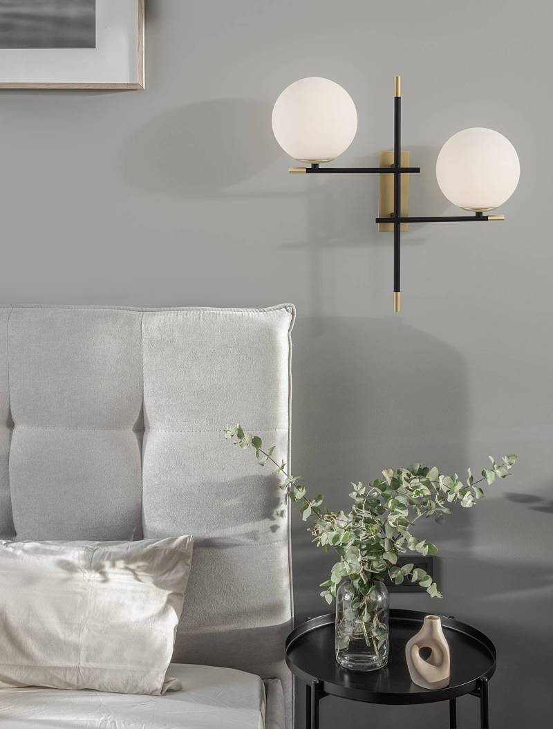 home24 Wandleuchte Git 17 x 42 x 44cm Gold/Schwarz Kabel ABS, Fassung ABS, Baldachin Aluminium, Gehäuse Leuchte Aluminium LED/Smart Home/Glühlampe G9 von home24