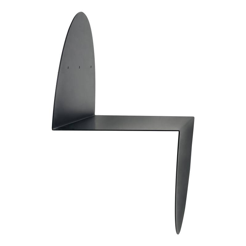 home24 Wandregal Beikou Eisen, pulverbeschichtet Schwarz/Schwarz 40 x 40 x 20cm von home24