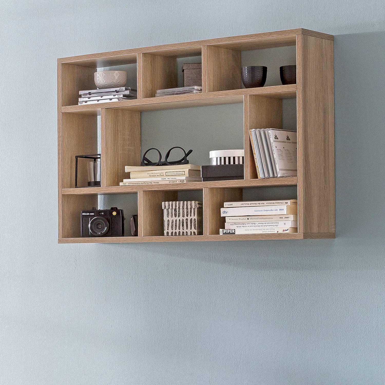 home24 Wandregal Paluzza Spanplatte, melaminbeschichtet Braun/Eiche Sonoma Dekor 75 x 51 x 16cm home24 Wandregal Paluzza Spanplatte, melaminbeschichtet Braun/Eiche Sonoma Dekor 75 x 51 x 16cm von home24