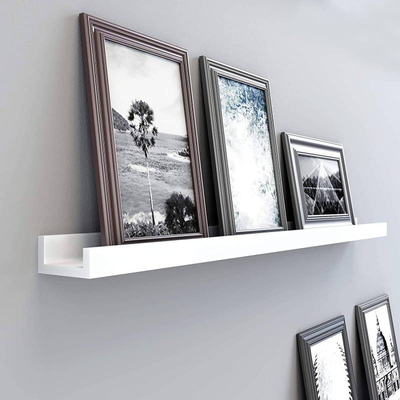 home24 Wandregal Stains II MDF Mitteldichte Holzfaserplatte , lackiert Weiß 110 x 5 x 10cm von home24