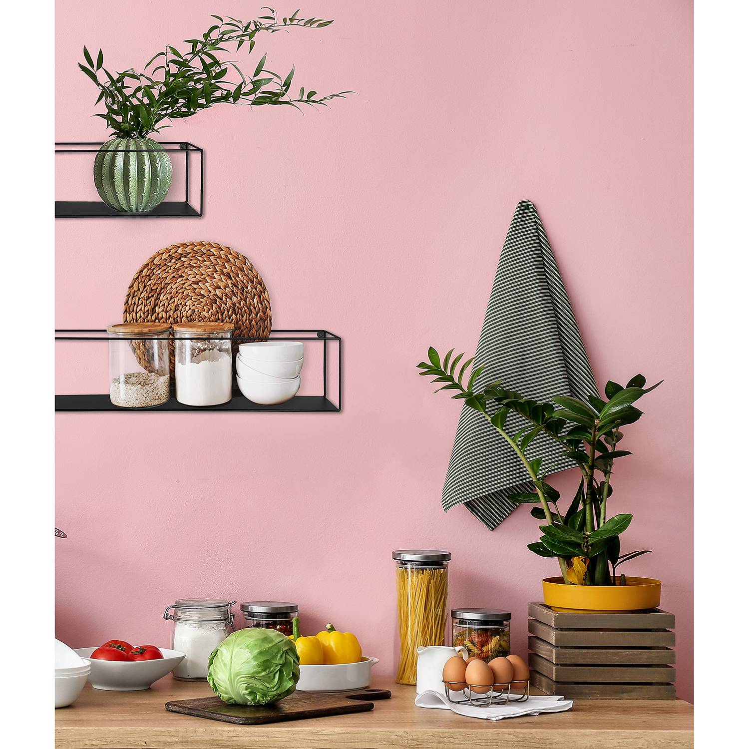 home24 Wandregal Tarifa 2er-Set Metall, lackiert Schwarz 65 x 15 x 15cm home24 Wandregal Tarifa 2er-Set Metall, lackiert Schwarz 65 x 15 x 15cm von home24