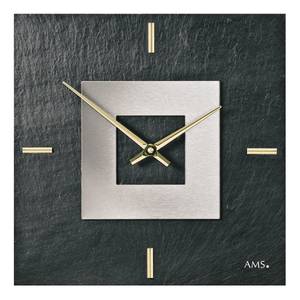 home24 Wanduhr Acima Schiefer 30 x 30 x 4cm Multicolor/Schwarz/Messing von home24