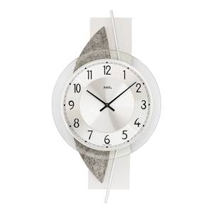 home24 Wanduhr Ita Holzgehäuse mit Metalleinlage 23 x 42 x 6cm Multicolor/Weiß/Grau von home24