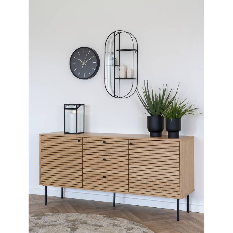 home24 Wanduhr Kensington Acrylglas 35 x 35 x 4cm Schwarz von home24