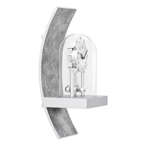 home24 Wanduhr Lajes Holzgehäuse mit Silberantikoberfläche 16 x 40 x 17cm Multicolor/Silber von home24