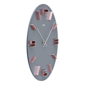 home24 Wanduhr Leste Typ A Holzgehäuse mit erhabenen Zahlen 40 x 40 x 4cm Multicolor/Grau von home24