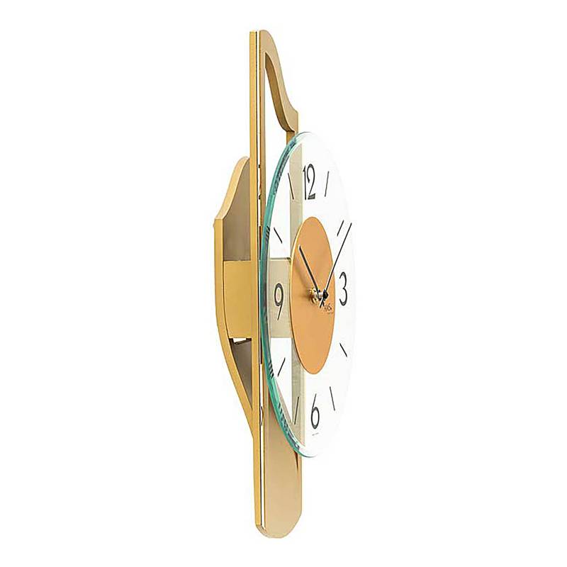 home24 Wanduhr Souto Holzgehäuse 3D 27 x 42 x 9cm Multicolor/Messing von home24