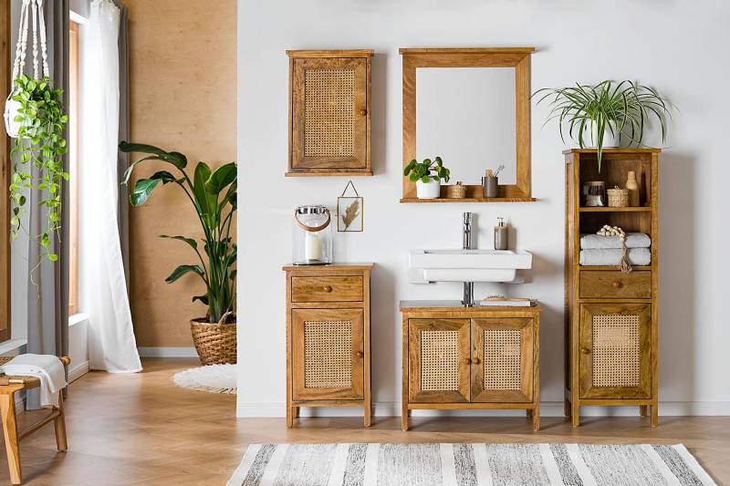 home24 Waschbeckenunterschrank 70 x 60 x 40cm Braun von home24