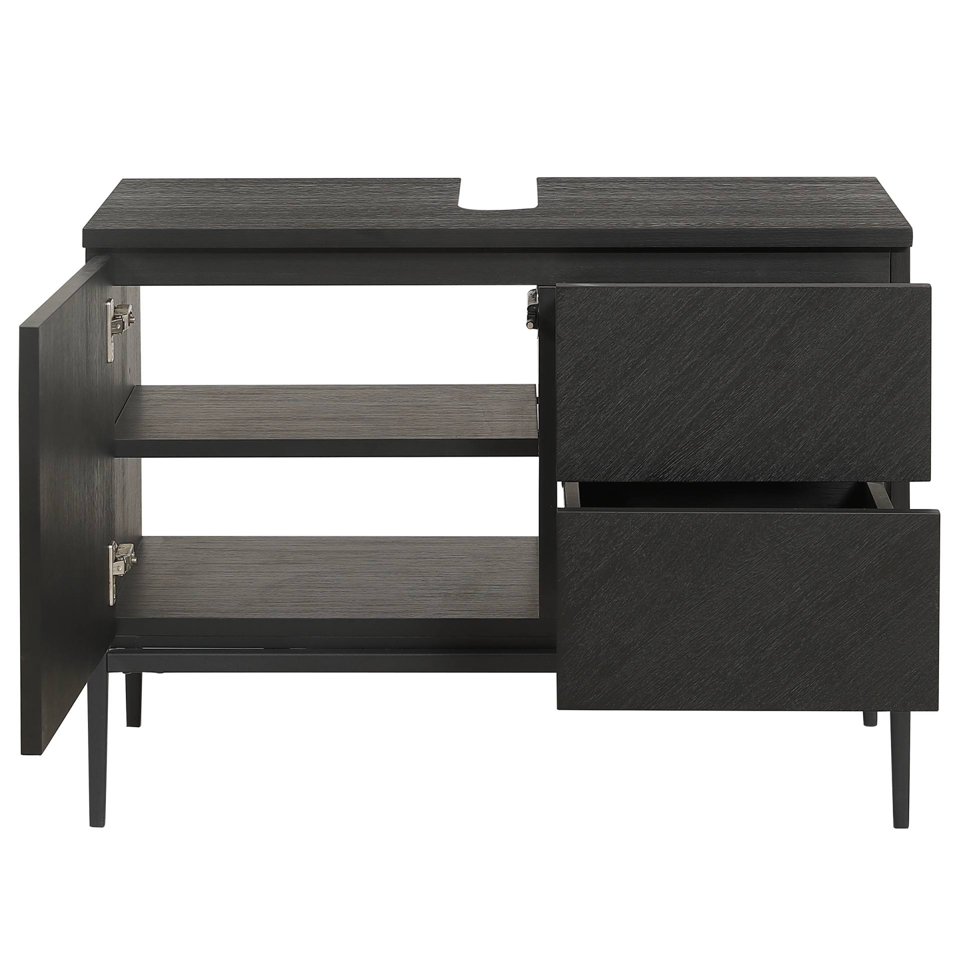 home24 Waschbeckenunterschrank 80 x 60 x 40cm Schwarz/Schwarz home24 Waschbeckenunterschrank 80 x 60 x 40cm Schwarz/Schwarz von home24