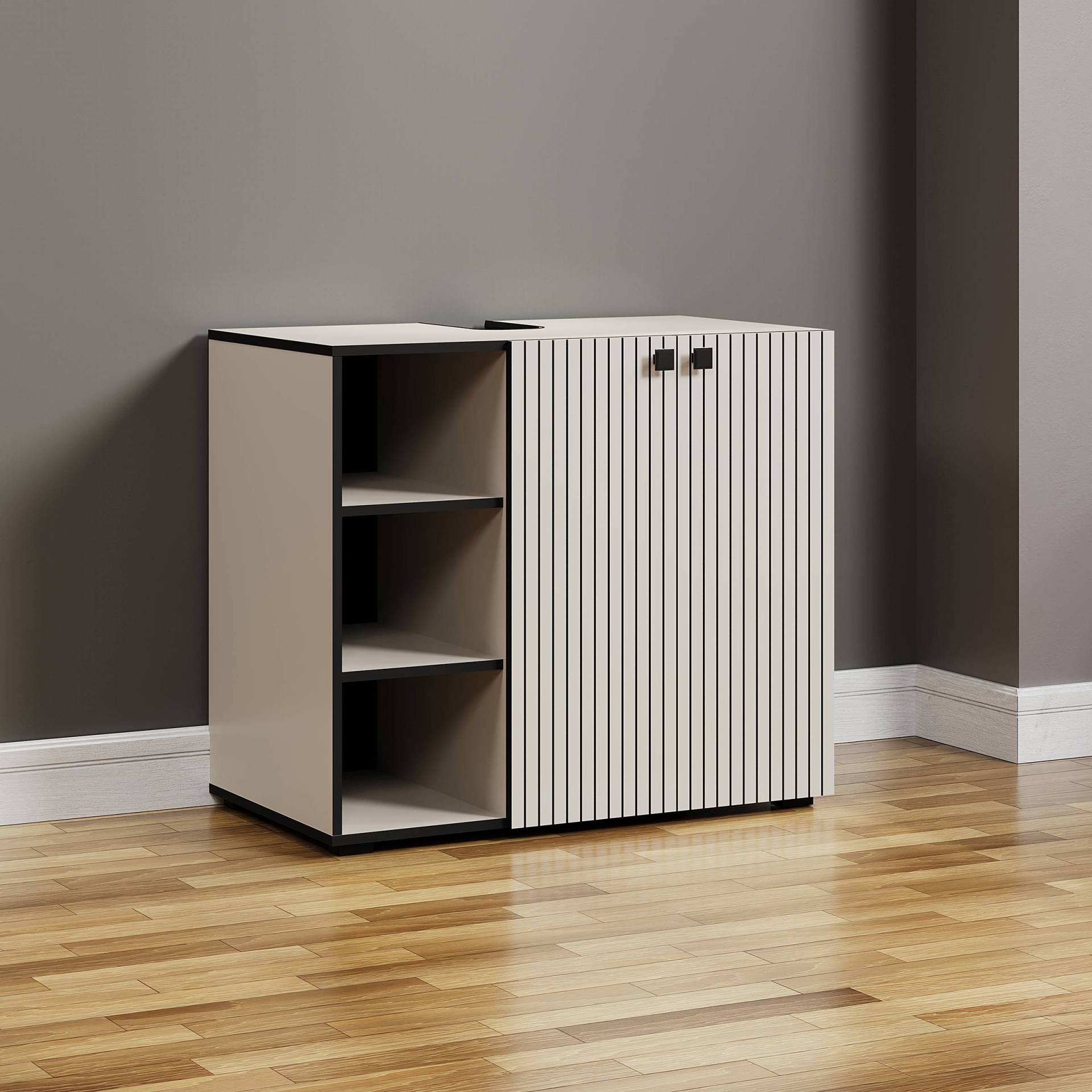 home24 Waschbeckenunterschrank Bliss 3 Fächer 90 x 79 x 53cm Grau/Kaschmir home24 Waschbeckenunterschrank Bliss 3 Fächer 90 x 79 x 53cm Grau/Kaschmir von home24