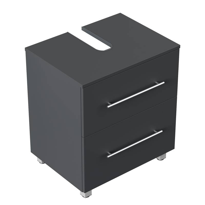 home24 Waschbeckenunterschrank Mondial 55cm Grau/Graphit von home24