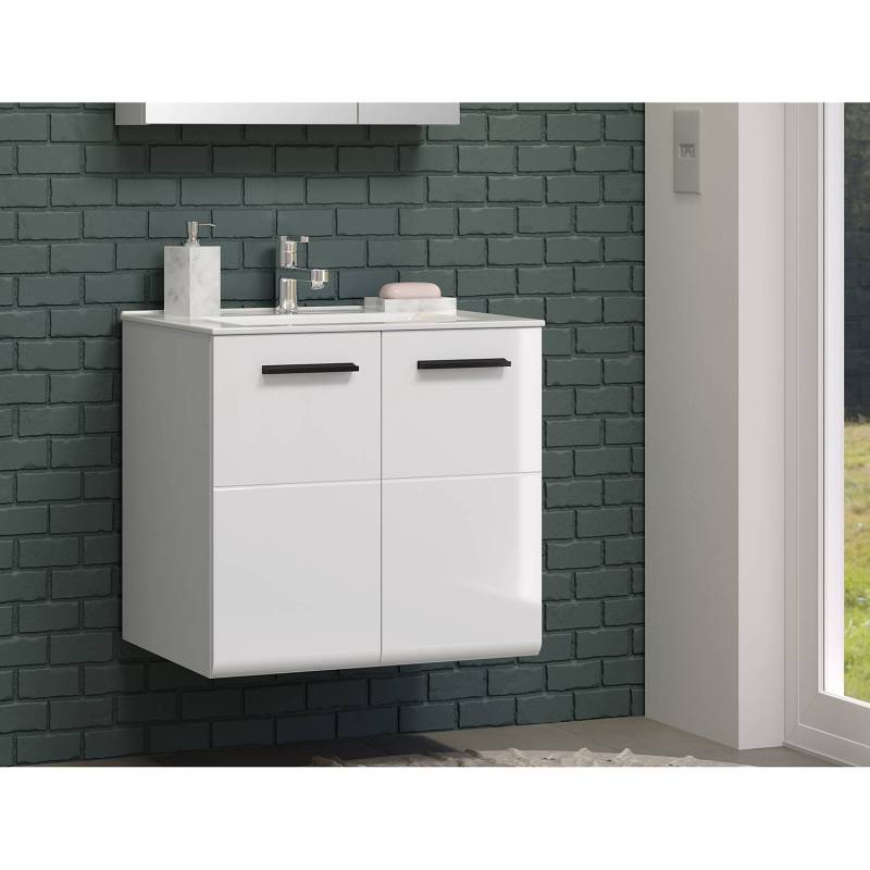 home24 Waschbeckenunterschrank Riva 62 x 59 x 47cm Weiß/Hochglanz Weiß/Weiß home24 Waschbeckenunterschrank Riva 62 x 59 x 47cm Weiß/Hochglanz Weiß/Weiß von home24