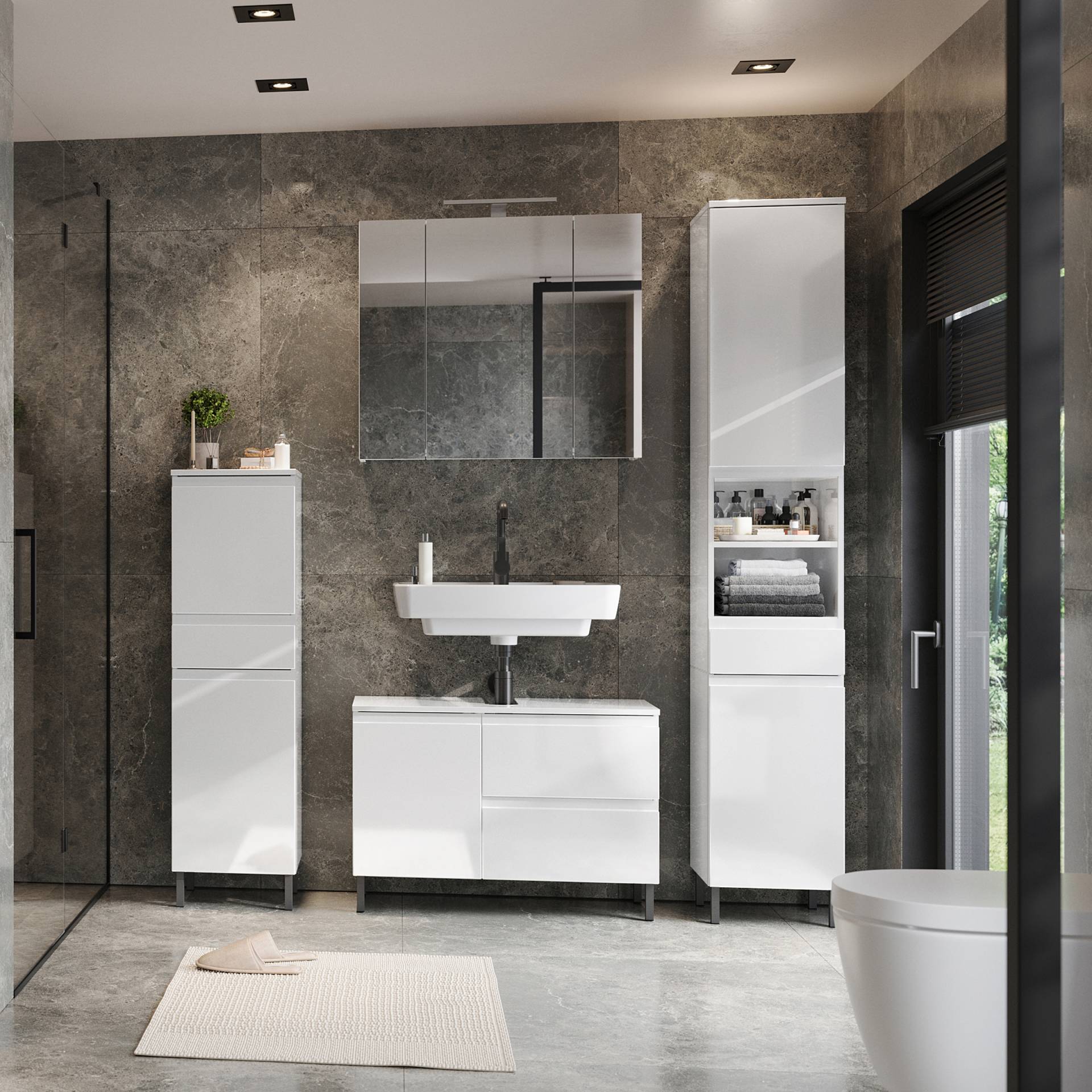 home24 Waschbeckenunterschrank Salinas 1 Klappe 80 x 56 x 34cm Weiß/Weiß home24 Waschbeckenunterschrank Salinas 1 Klappe 80 x 56 x 34cm Weiß/Weiß von home24